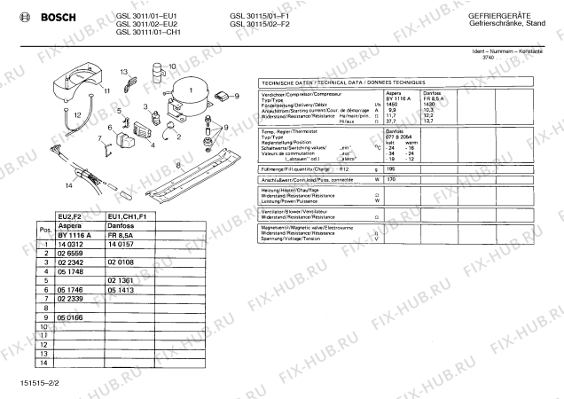Взрыв-схема холодильника Bosch GSL30111 - Схема узла 02