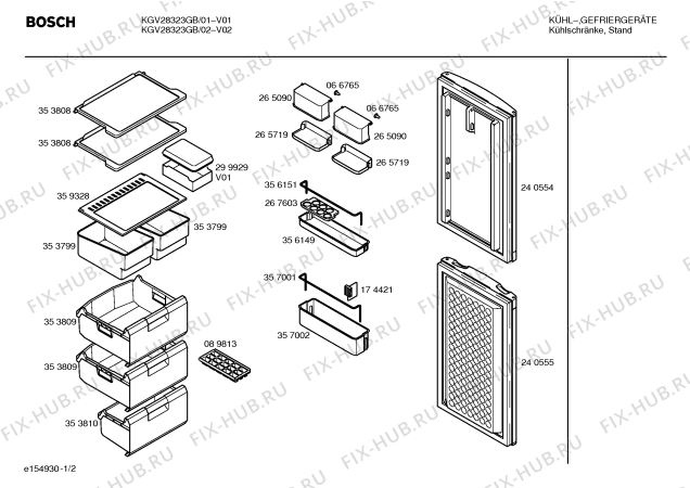 Схема №3 KGV24325GB с изображением Панель для холодильной камеры Bosch 00431938