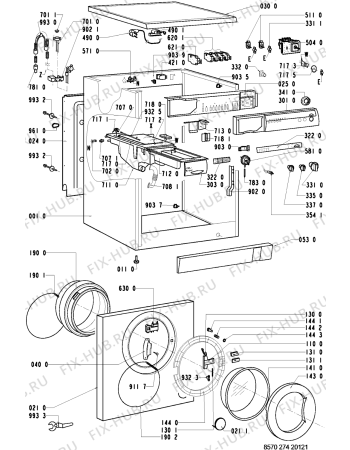 Схема №2 AWM 274/3 с изображением Обшивка для стиральной машины Whirlpool 481245219617