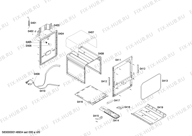 Схема №5 FN102P17SC с изображением Декоративная панель для электропечи Bosch 00681743