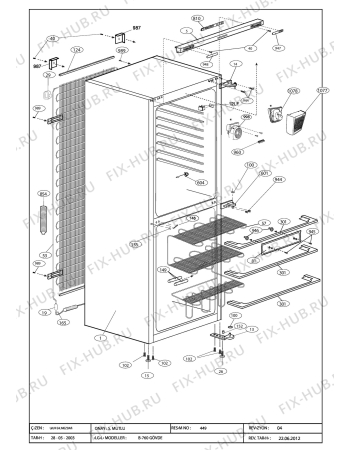 Взрыв-схема холодильника Beko BEKO CDP 7600 HCA (6036487182) - CABINET ASSY. (B-760)