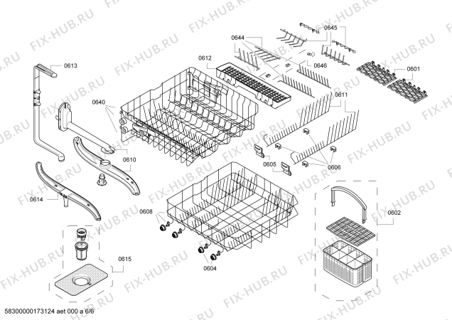 Взрыв-схема посудомоечной машины Bosch SGS45N02EU - Схема узла 06