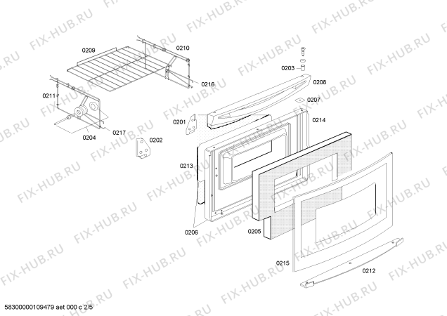 Схема №4 HSF64K26EG STYLE A с изображением Панель для плиты (духовки) Bosch 00475191