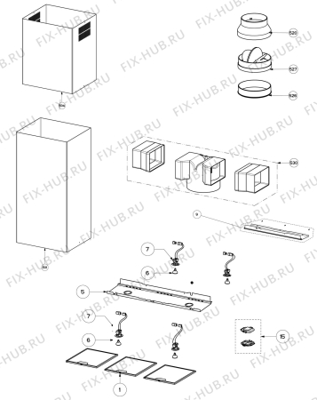 Взрыв-схема вытяжки Aeg AIH9800BM - Схема узла Housing 001