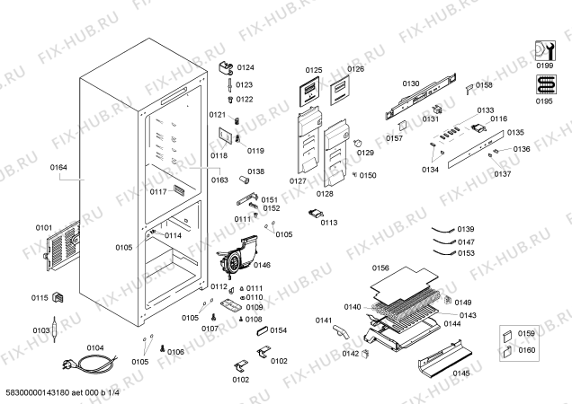 Схема №4 KG53NVW20N с изображением Дверь для холодильной камеры Siemens 00249198