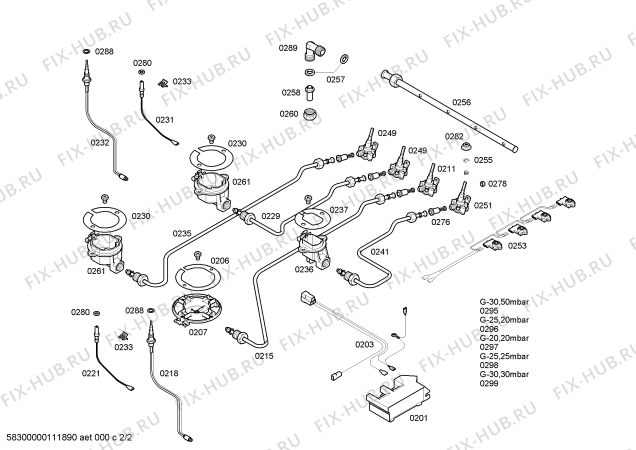 Схема №2 T2189E0EU Neff с изображением Варочная панель для плиты (духовки) Bosch 00475223