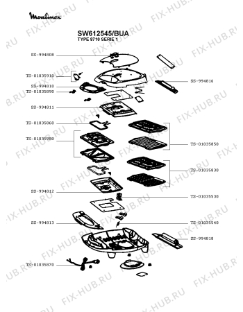 Схема №1 SJ616A12/BUA с изображением Шарнир для вафельницы (бутербродницы) Moulinex SS-994816