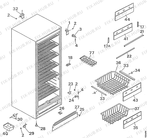 Взрыв-схема холодильника Faure FCV272W - Схема узла Tub