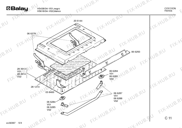 Схема №4 HB17020FF с изображением Уплотнитель для плиты (духовки) Bosch 00066285