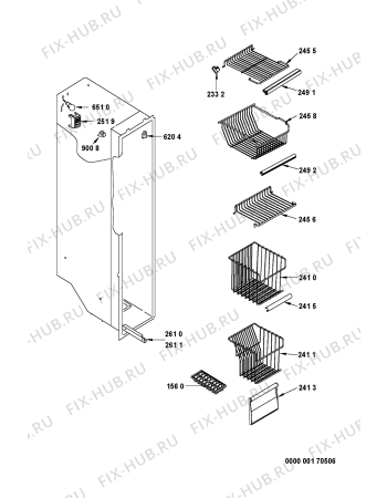 Взрыв-схема холодильника Whirlpool CFS810W (F092169) - Схема узла