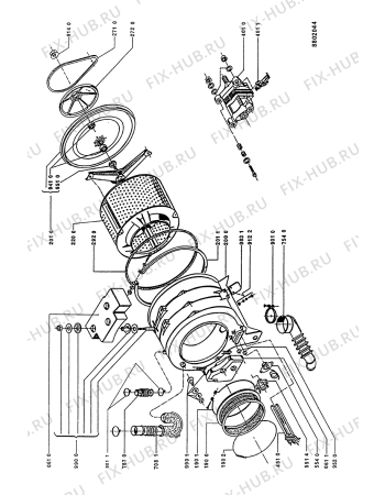 Схема №2 AWG742WS AWG 742 WEISS с изображением Уплотнитель (прокладка) для стиралки Whirlpool 481940449989