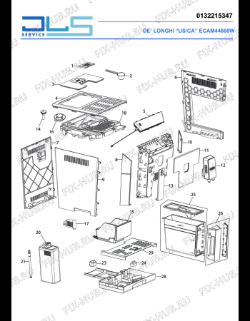 Схема №2 ELETTA CAPPUCCINO  ECAM44660B с изображением Провод для электрокофеварки DELONGHI 5032100900