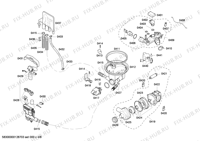 Взрыв-схема посудомоечной машины Bosch SHI66A05UC Bosch - Схема узла 04