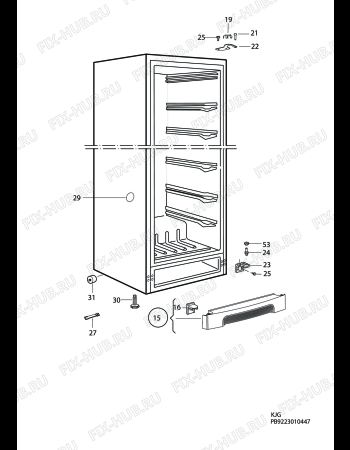 Взрыв-схема холодильника Electrolux EUFG28810W - Схема узла C10 Cabinet