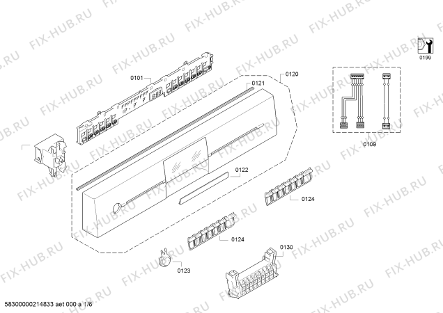 Схема №5 SN25M889EU tp3 с изображением Передняя панель для посудомойки Siemens 00743127