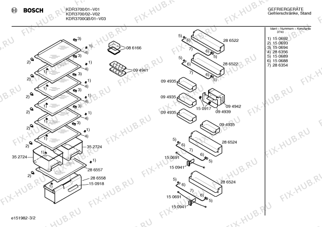 Схема №3 KDR3700 с изображением Панель для холодильника Bosch 00286523