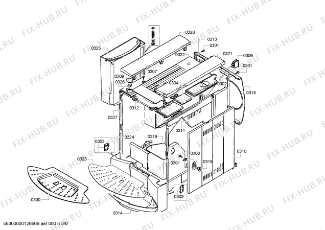 Схема №6 TCA6401 Benvenuto B40 с изображением Заварочный узел для электрокофеварки Siemens 00641670