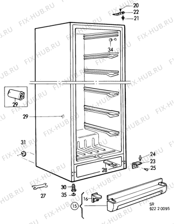 Взрыв-схема холодильника Zanussi ZVC280C - Схема узла C10 Cabinet