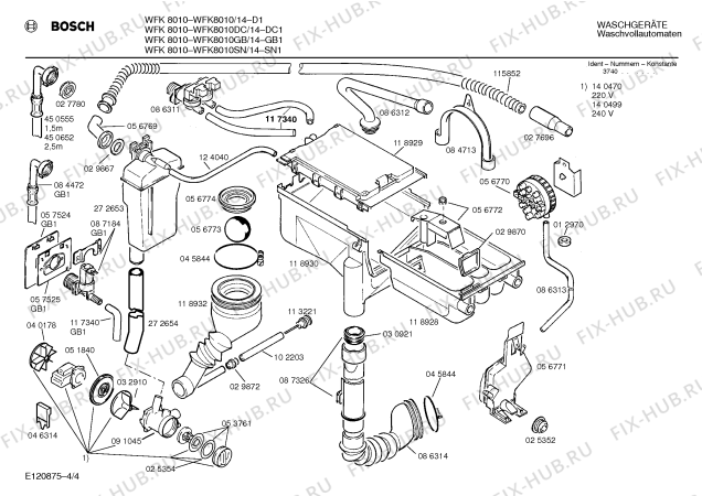Схема №4 WFK8010FG WFK8010 с изображением Панель управления для стиральной машины Bosch 00278487