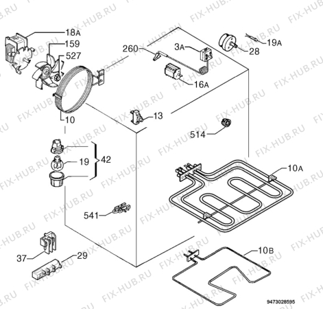 Взрыв-схема плиты (духовки) Zanussi ZCM75DCX - Схема узла Electrical equipment 268