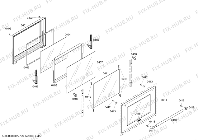 Схема №9 PODC302 с изображением Дисплей для электропечи Bosch 00664077