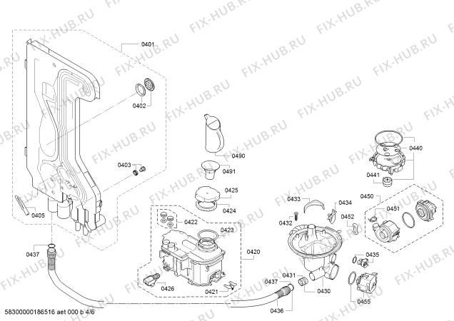 Схема №6 SMS50L02EX SilencePlus с изображением Силовой модуль запрограммированный для посудомойки Bosch 12007777
