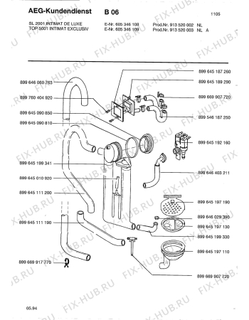 Взрыв-схема комплектующей Zanker TOP5001E INT.EXC 913 - Схема узла Water equipment