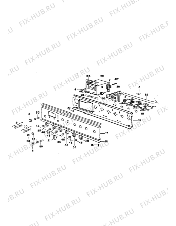 Взрыв-схема плиты (духовки) Electrolux EK6408/1 - Схема узла Command panel 037