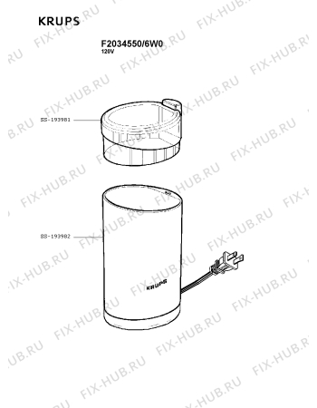 Схема №1 F2034550/6W0 с изображением Покрытие для электрокофемашины Krups SS-193981