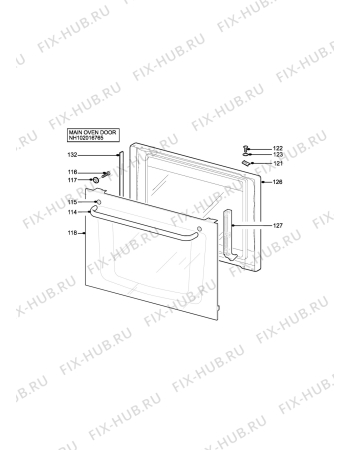 Взрыв-схема плиты (духовки) Electrolux EPDOMW (PREMIER) - Схема узла H10 Main Oven Door (large)
