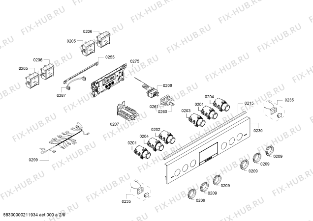 Взрыв-схема плиты (духовки) Bosch HKR390050 - Схема узла 02
