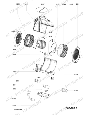 Схема №2 AKF 800 IX с изображением Провод для вентиляции Whirlpool 481229068308