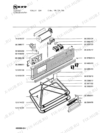 Взрыв-схема плиты (духовки) Neff 195304266 1036.51CSM - Схема узла 04