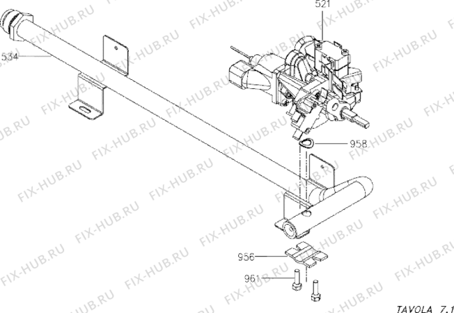 Схема №6 FYGX (F077399) с изображением Шланг для духового шкафа Indesit C00291517