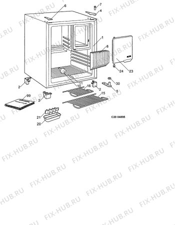 Взрыв-схема холодильника Electrolux EA0600 - Схема узла Housing 001
