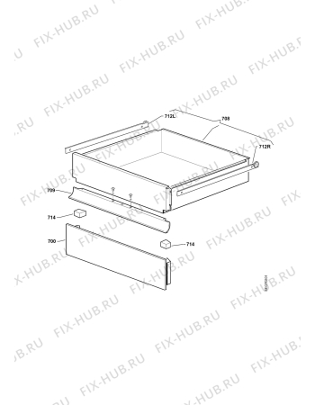 Взрыв-схема плиты (духовки) Electrolux EBVSL6SP - Схема узла Drawer