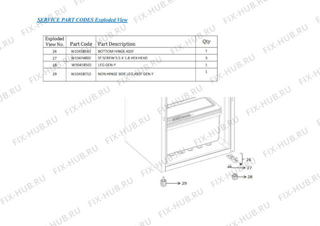 Схема №9 WMD 240 WH с изображением Мини-ручка для холодильной камеры Whirlpool 482000093302
