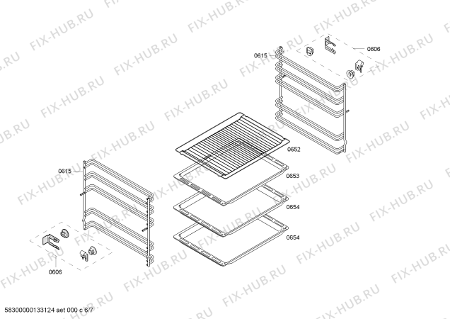 Схема №5 HLN448021X с изображением Панель управления для плиты (духовки) Bosch 00669997