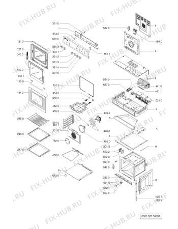 Схема №1 EMZ3460 WS с изображением Клавиша для плиты (духовки) Whirlpool 481941129471