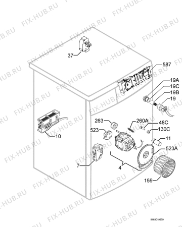 Взрыв-схема сушильной машины Zanussi ZDE67550W - Схема узла Electrical equipment 268