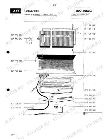 Взрыв-схема холодильника Aeg SANTO 172 L - Схема узла Section2