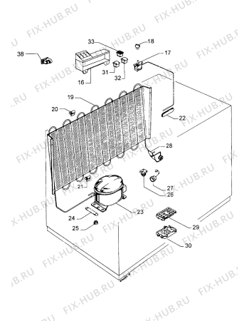 Взрыв-схема холодильника Castor CM3620 - Схема узла Cooling system 017