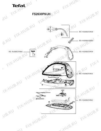 Схема №1 FS2630P0/JH с изображением Ручка для электроутюга Tefal FS-9100025959
