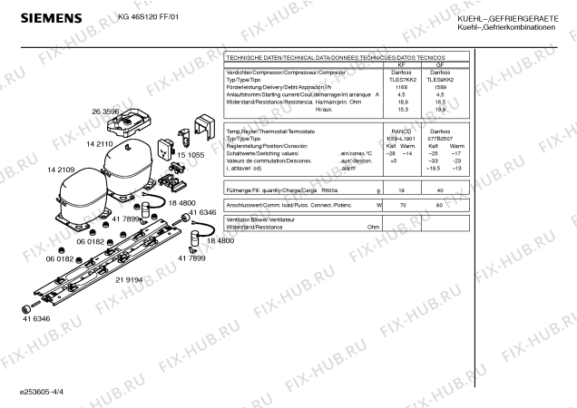 Взрыв-схема холодильника Siemens KG46S120FF - Схема узла 04