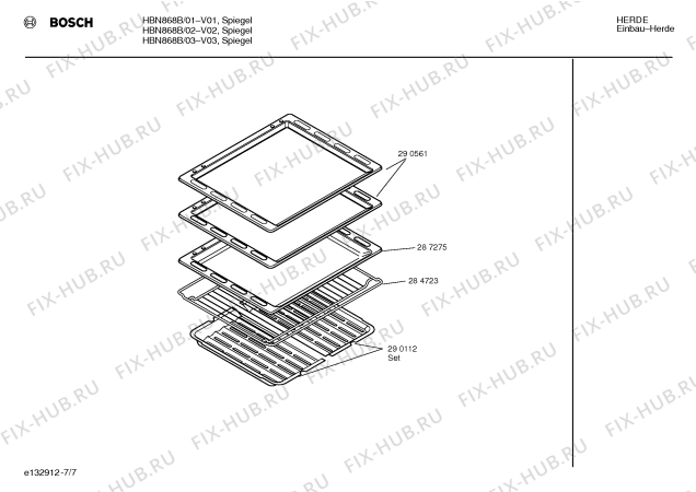 Взрыв-схема плиты (духовки) Bosch HBN868B - Схема узла 07