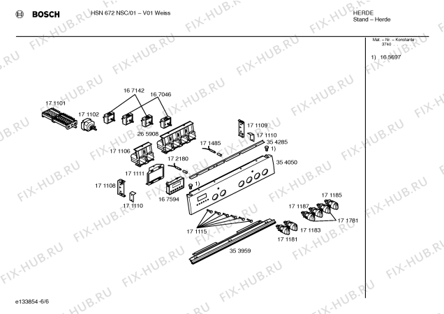 Взрыв-схема плиты (духовки) Bosch HSN672NSC - Схема узла 06