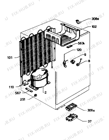 Взрыв-схема холодильника Zanussi ZPL6161 - Схема узла Cooling system 017