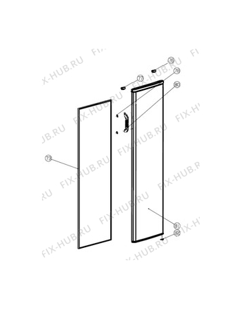 Взрыв-схема холодильника Electrolux RUF1840AOW - Схема узла Door 003