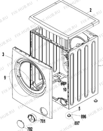 Взрыв-схема стиральной машины Korting WK5082 (516657, CM0842CR1) - Схема узла 02