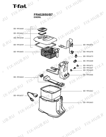 Схема №1 FR402850/B7 с изображением Электропитание для тостера (фритюрницы) Seb SS-991657